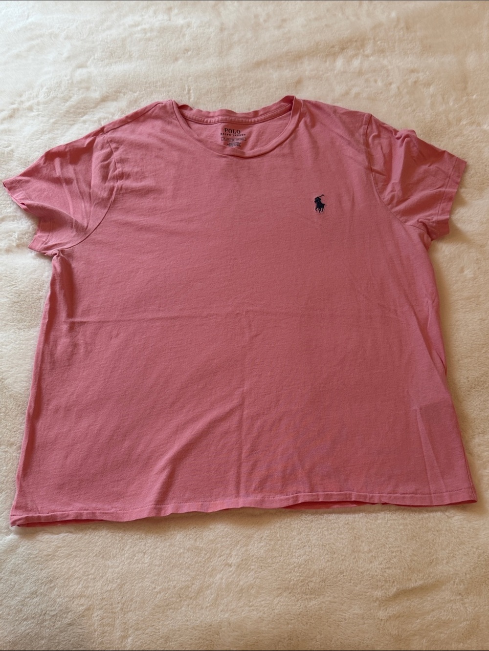Polo by Ralph Lauren Pink Crewneck Tee with Navy Pony